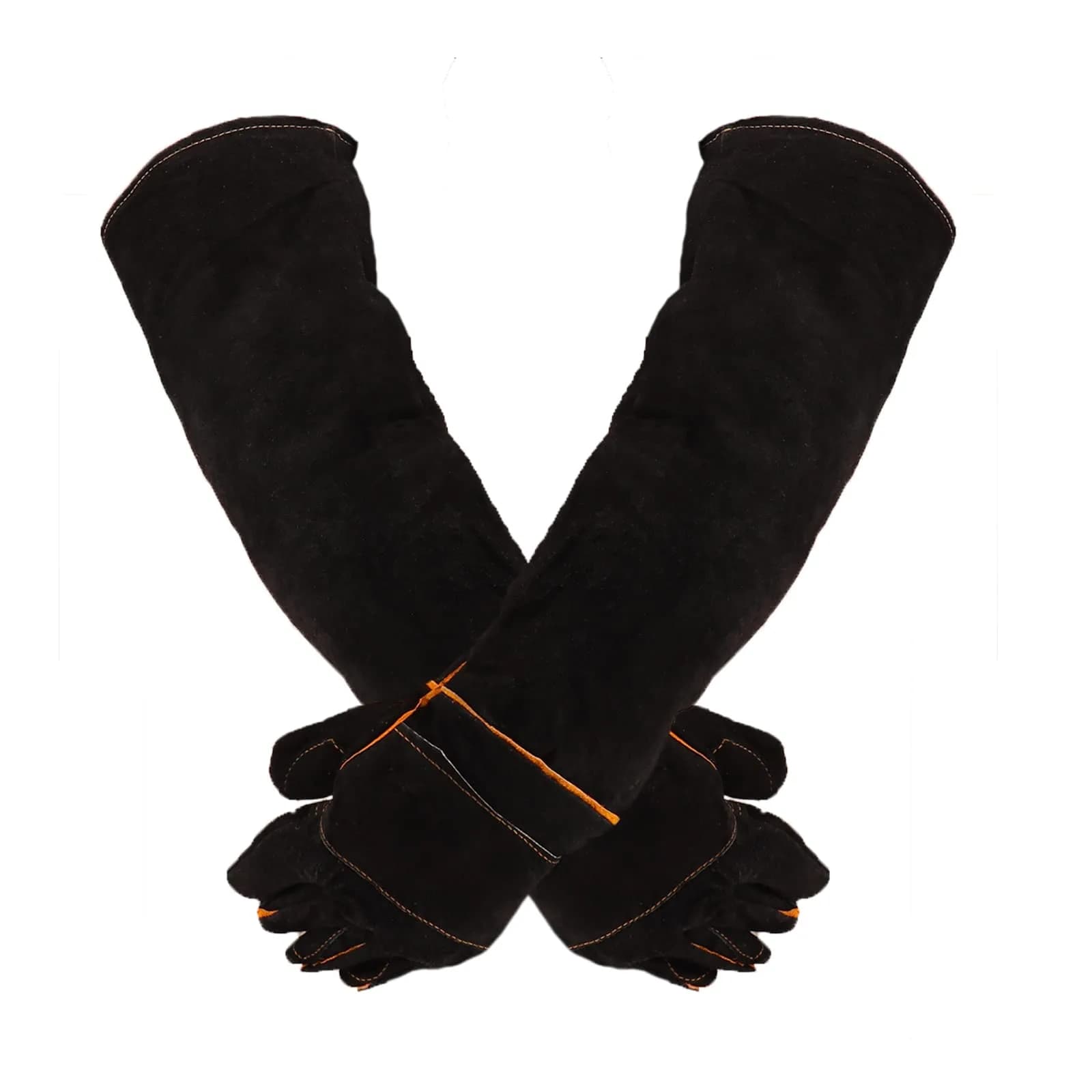 Less bad Animal Handling Gloves Reinforced Protection 60 cm (23.6 in) | Bite & Scratch Proof Cowhide - main product image