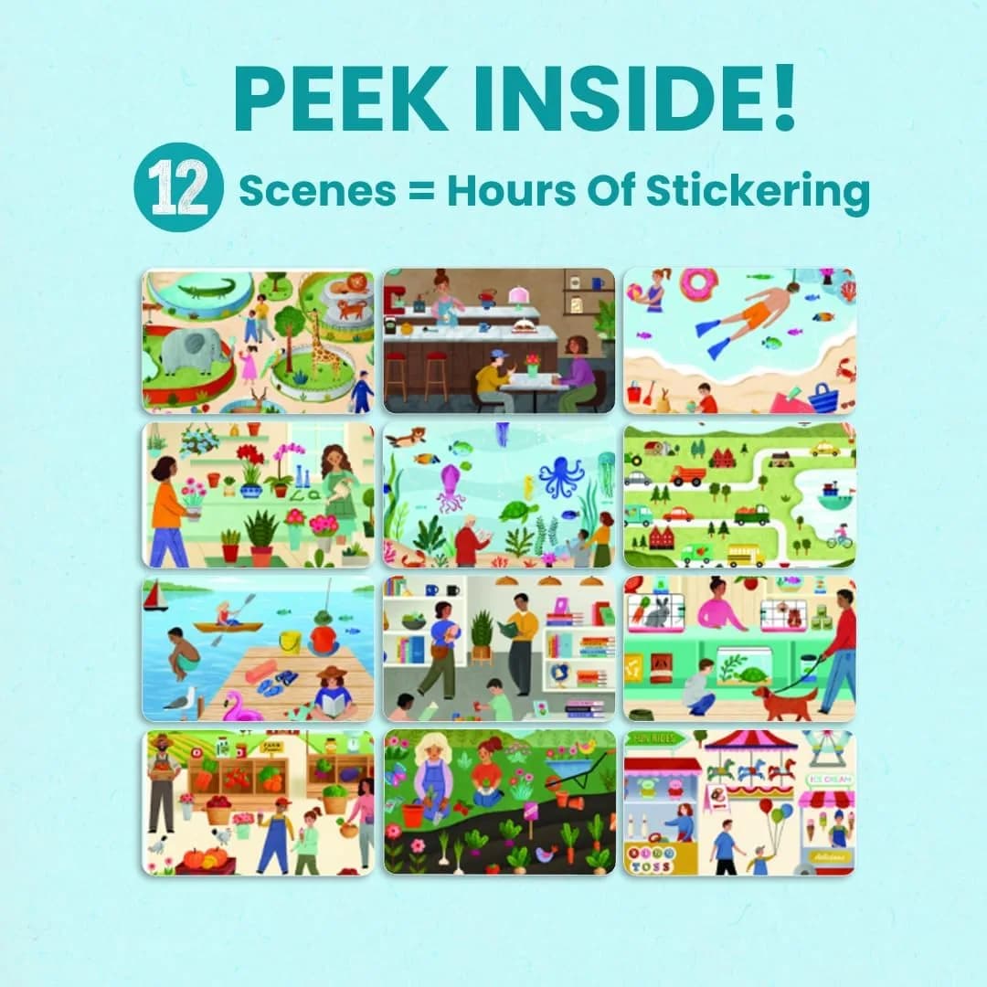 CUPKIN All Around Town Sticker Book with Spiral Binding | Toddler Travel Activity for Ages 2-8 thumbnail 6