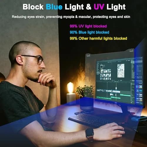 ZYY Blue Light Blocking Screen Protector 23-24 Inch Diagonal (540mm x 340mm) | Japanese Fujimori Nano-Optical Technology thumbnail 3