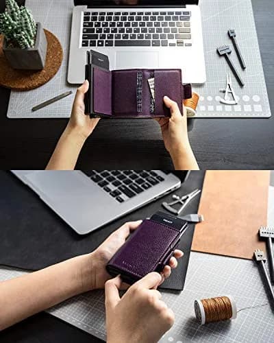 VULKIT Credit Card Holder RFID Blocking Leather Wallet | Slim, Durable & Secure (70-120 chars) thumbnail 4