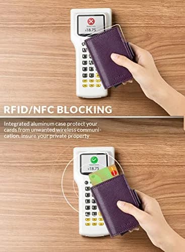 VULKIT Credit Card Holder RFID Blocking Leather Wallet | Slim, Durable & Secure (70-120 chars) thumbnail 3
