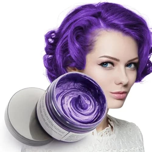 SWAKER Purple Hair Color Wax 130ml (4.23 oz) - Temporary Styling Cream for Vibrant Purple Hair thumbnail 1