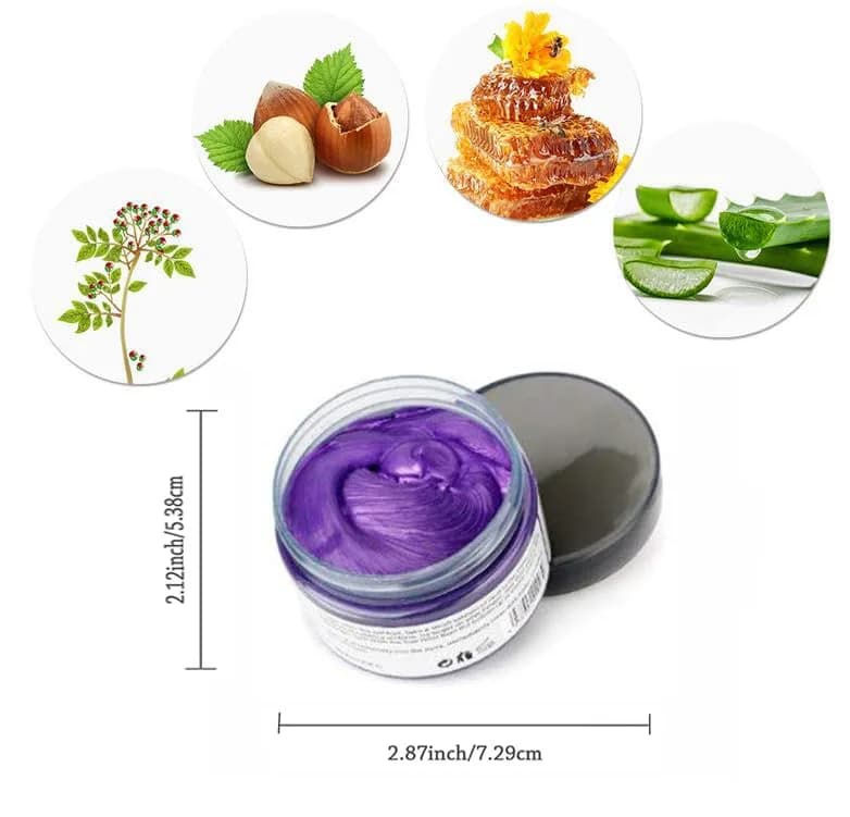 SWAKER Purple Hair Color Wax 130ml (4.23 oz) - Temporary Styling Cream for Vibrant Purple Hair thumbnail 2