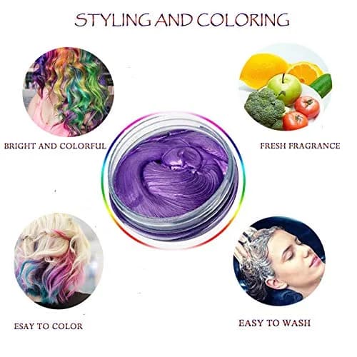 SWAKER Purple Hair Color Wax 130ml (4.23 oz) - Temporary Styling Cream for Vibrant Purple Hair thumbnail 4