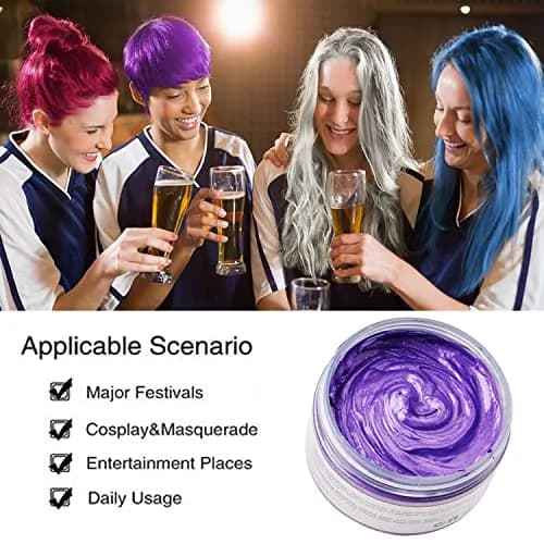 SWAKER Purple Hair Color Wax 130ml (4.23 oz) - Temporary Styling Cream for Vibrant Purple Hair thumbnail 5