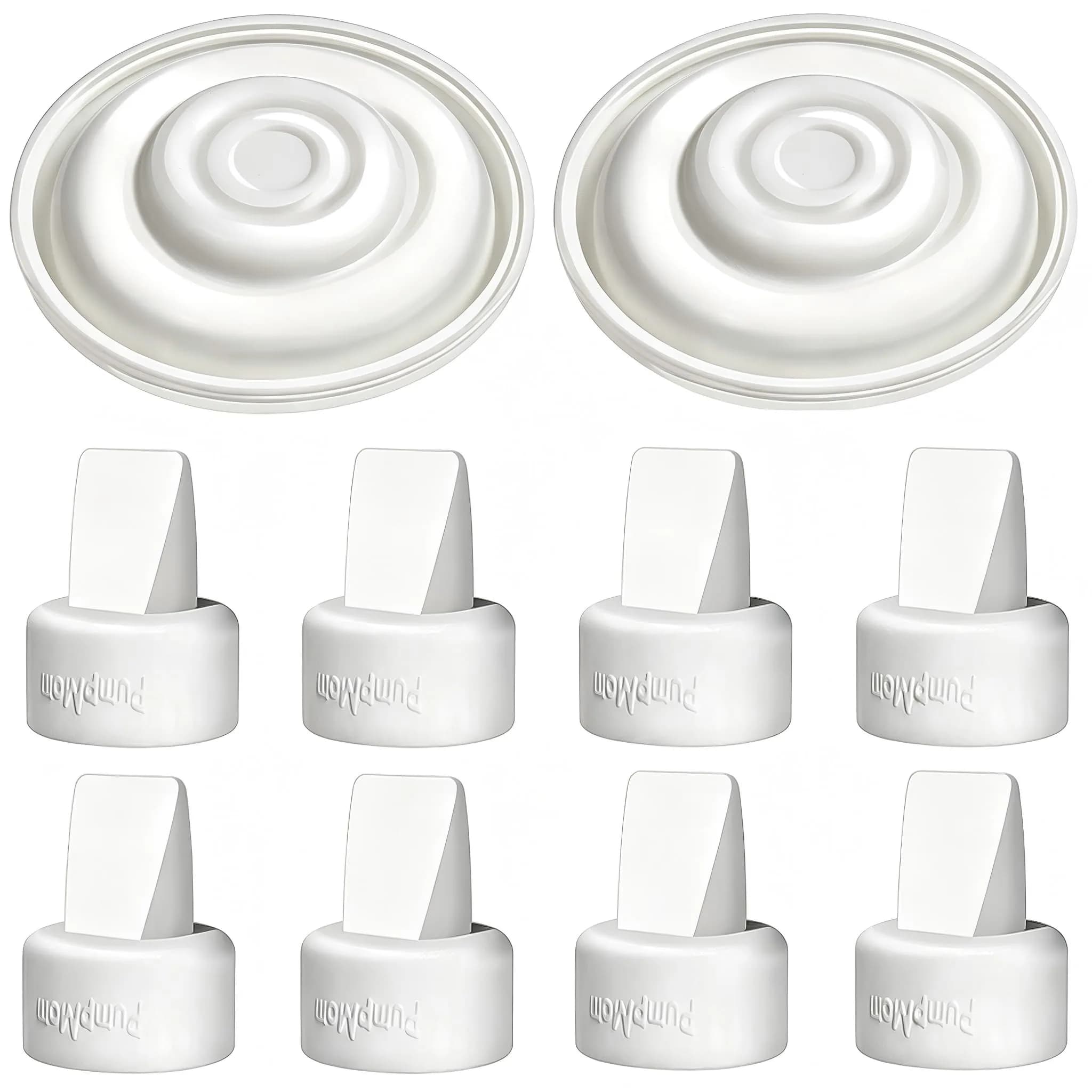 PUMPMOM-US 8 Duckbill Valves & 2 Membranes for Spectra Breast Pump | Silicone, Compatible with S2/S1/9 Plus - main product image
