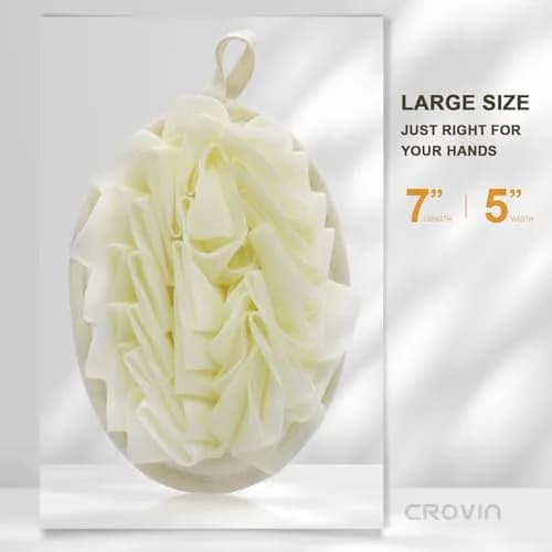 CROVIN Bath Puff Shower Sponge 2 Pack | Exfoliating Loofah for Women & Men thumbnail 4