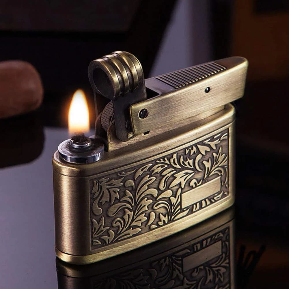 YANCONG Vintage Trench Lighter, Handmade Copper Antique Windproof Novelty Gift (Golden) | Reusable Collectible - main product image