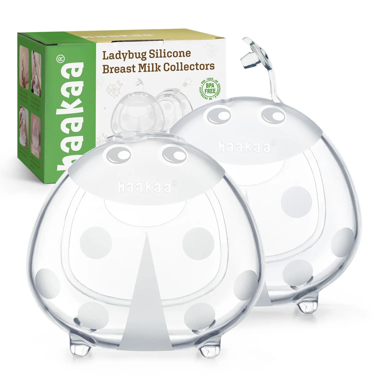 haakaa Ladybug Breast Milk Collector 75ml (2.5oz) | Passive Collection for Nursing Moms — Ladybug 5oz