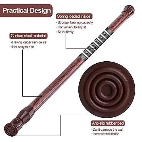 SIQUK 6 Pack Adjustable Spring Tension Rods 50.8 cm (20 Inches) | No-Drill Hanging Rods for Cupboards & Closets thumbnail 2