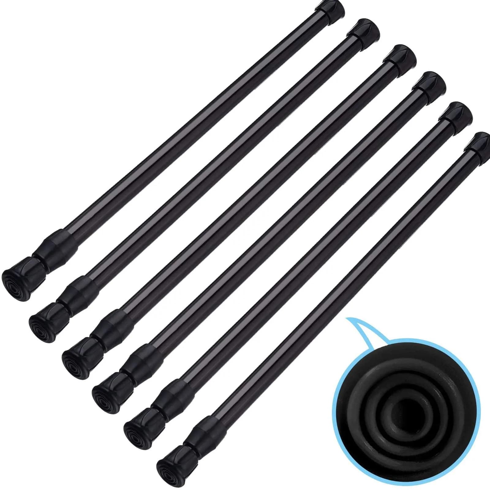SIQUK Adjustable Spring Tension Rods 30-51 cm (12-20 Inches) | No-Drill Installation for Cupboards & Windows