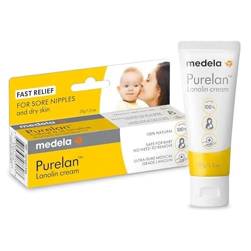 Medela Purelan Lanolin Nipple Cream 37g (1.3 oz) | Soothes Sore Nipples, Baby Safe, Natural Relief thumbnail 1