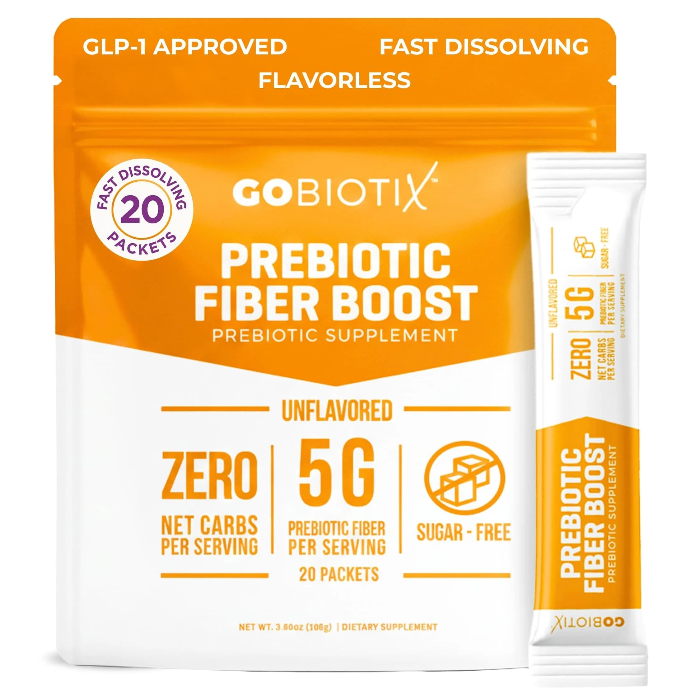 GOBIOTIX Fiber Supplement Powder with Prebiotics for Digestive Health and GLP-1 Support, Soluble Fiber for Gut Health & Debloat, Keto, Vegan, Gluten & Sugar Free, 35 Servings (3 Pack) — 3.8 Ounce