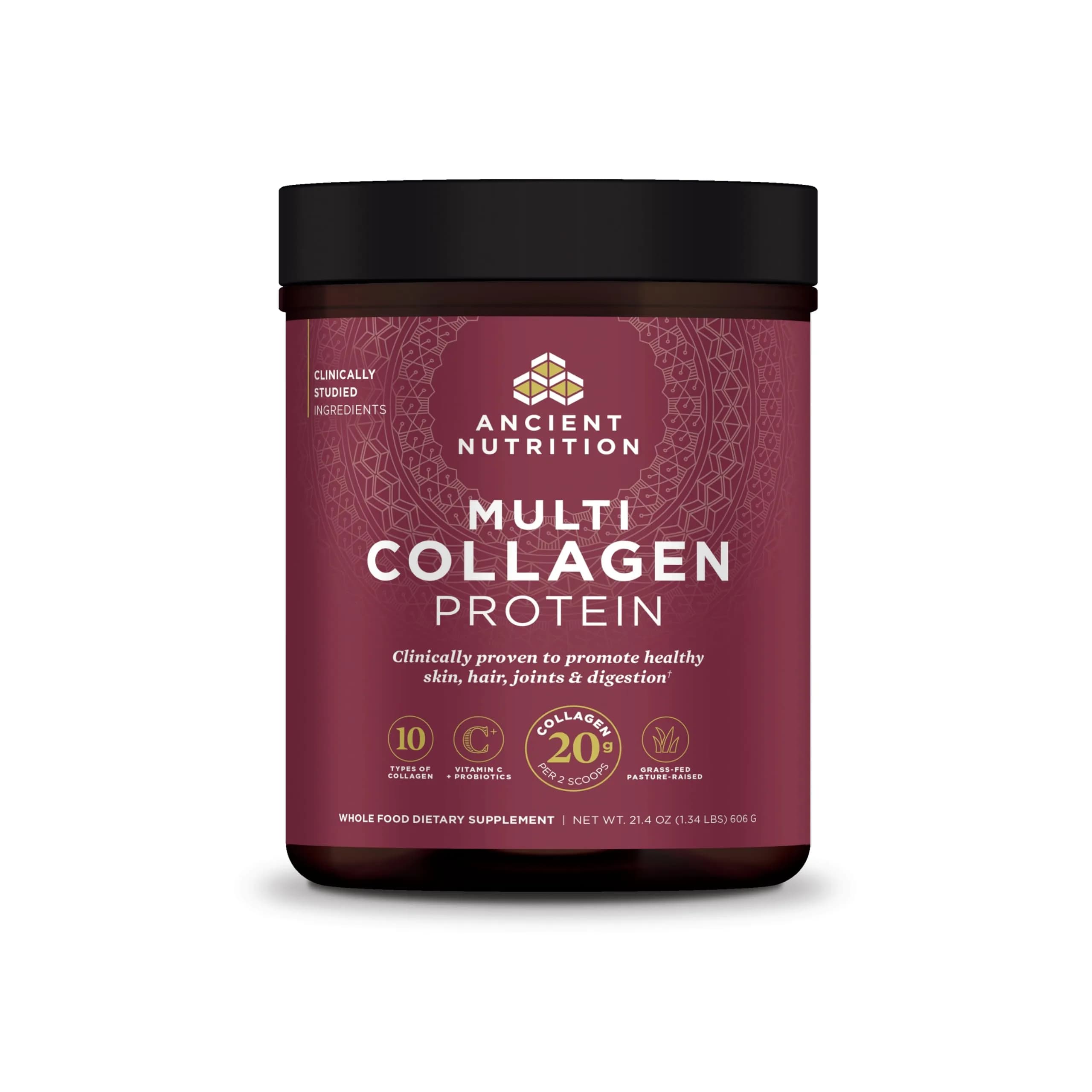 Ancient Nutrition protein powder tub Collagen 60 servings