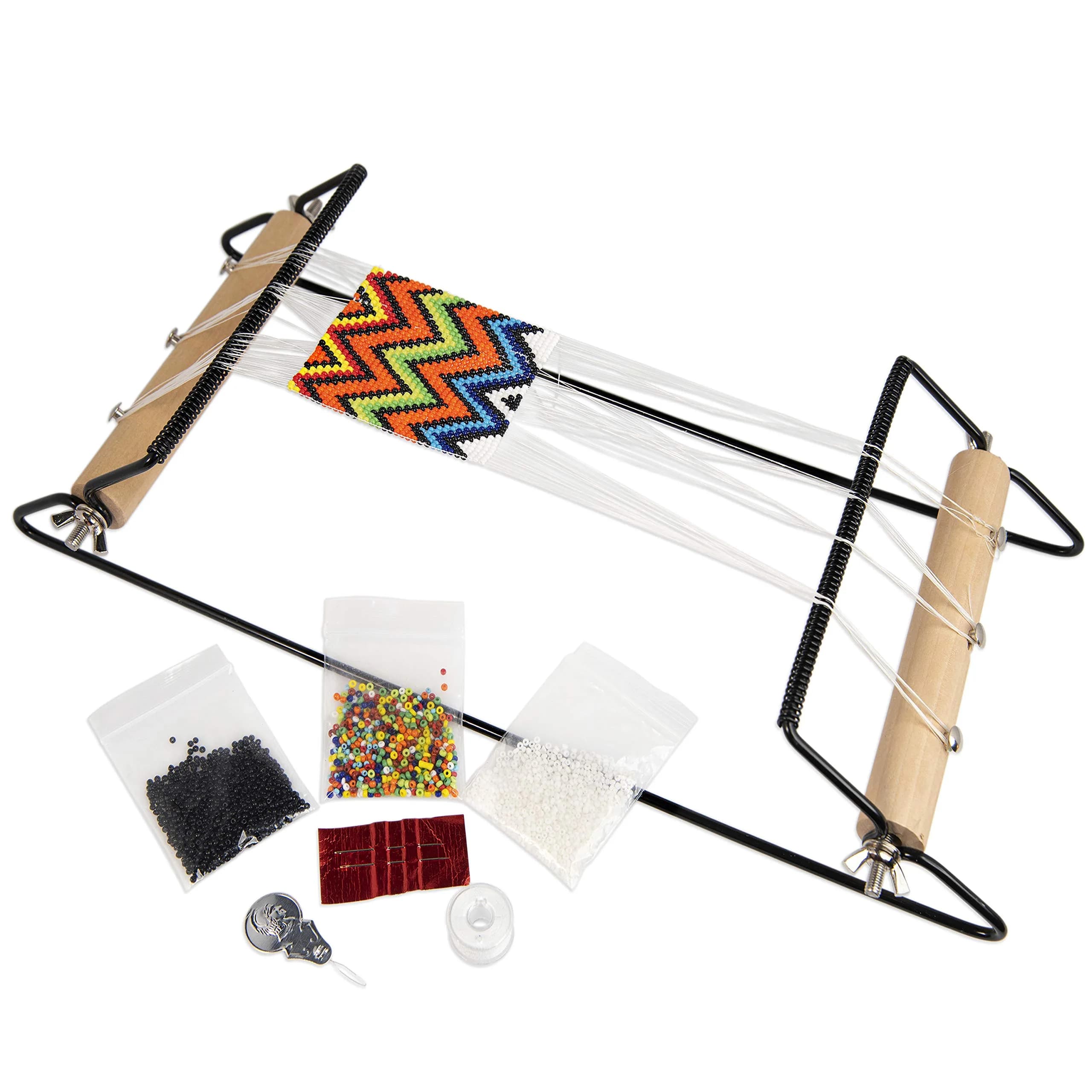 The Beadsmith Extra Wide Metal Bead Loom Kit with 36g Glass Beads | Weave Bracelets, Necklaces & Belts - main product image