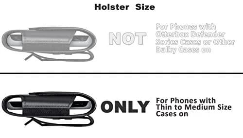DeBin Leather Cell Phone Belt Holster Pouch for Samsung Galaxy Ultra S26, S25, S24, S23, S22, S21, Note 20 Ultra with Case On | Fits Phones with Case On, Black thumbnail 5