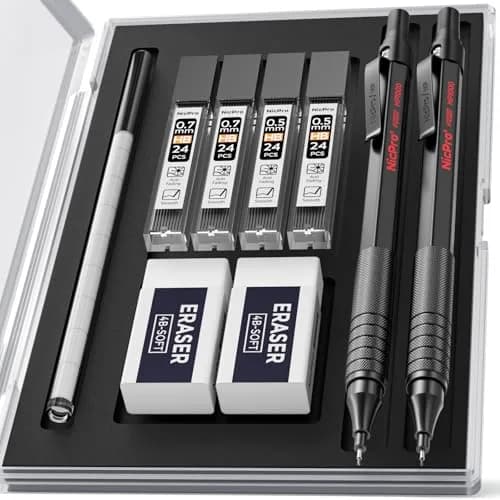 Nicpro MP1000 Series Mechanical Pencil Set 0.5mm & 0.7mm | Full Metal Body with Case & Refills thumbnail 1