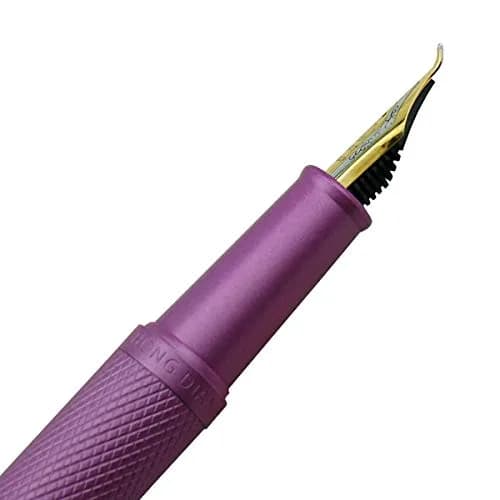 Asvine Pink Forest Fountain Pen Bent Nib 1.0mm (0.04 in) | Classic Design with Converter and Metal Pen Case thumbnail 5