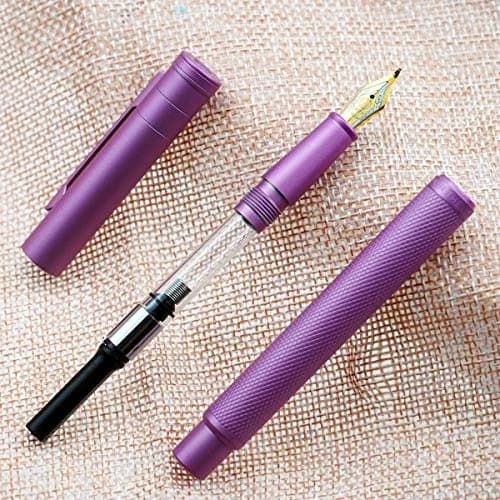 Asvine Pink Forest Fountain Pen Bent Nib 1.0mm (0.04 in) | Classic Design with Converter and Metal Pen Case thumbnail 6
