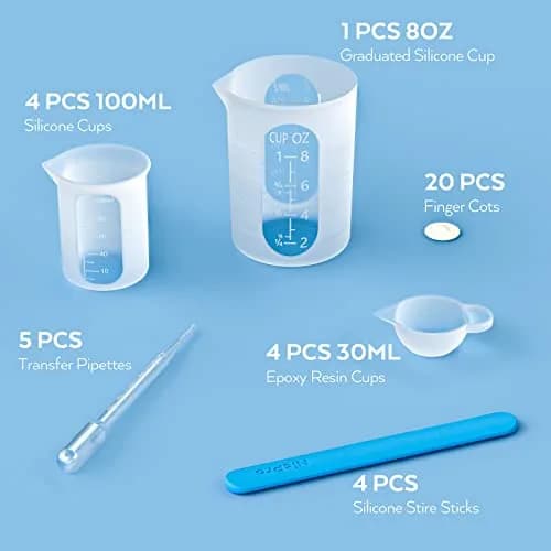 Nicpro Silicone Resin Measuring Cups Tool Kit 250ml (8.45 Fl Oz) | 18,241 Reviews, 4.8/5 ⭐ thumbnail 2