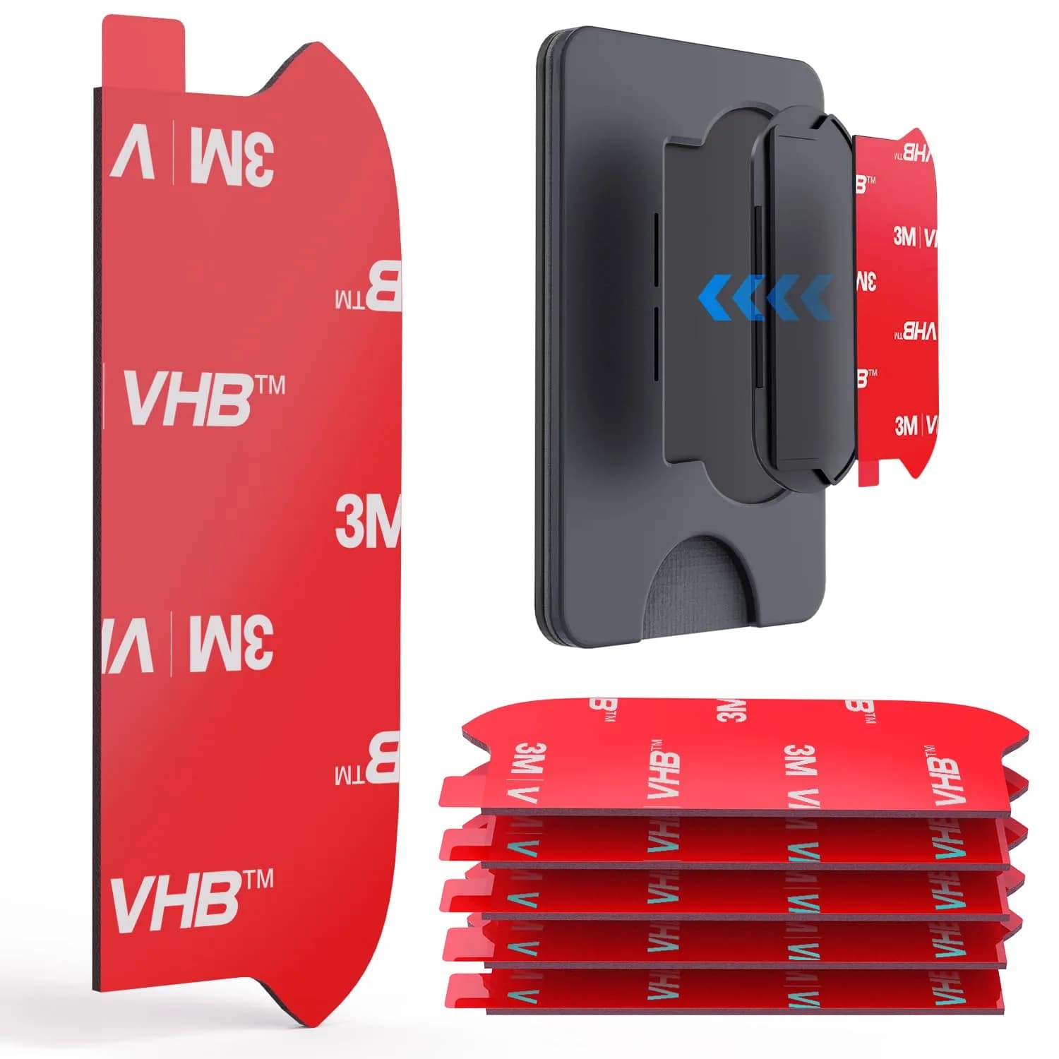 pop-tech Sticky Pads Replacement for Socket Wallet Base | Heavy Duty Double Sided Mounting Tape for Phone Wallets (6pcs) — red