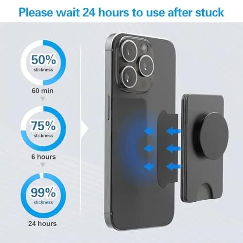 pop-tech Sticky Pads Replacement for Socket Wallet Base | Heavy Duty Double Sided Mounting Tape for Phone Wallets (6pcs) thumbnail 4