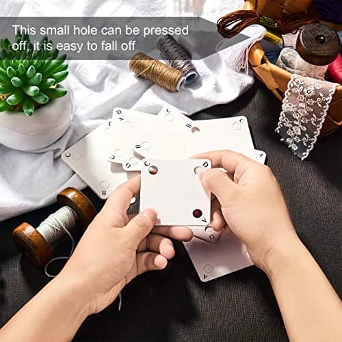 Chuangdi 50 Pieces Weaving Cards | Tablet Weaving Card Paper Loom Cards for Loom or Inkle Loom Supplies thumbnail 4