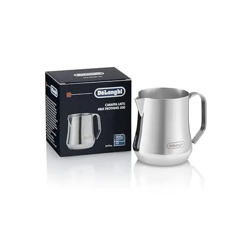 De'Longhi Milk Frothing Pitcher Stainless Steel 500ml (17 oz) | Perfect Latte Art Pouring Spout thumbnail 1