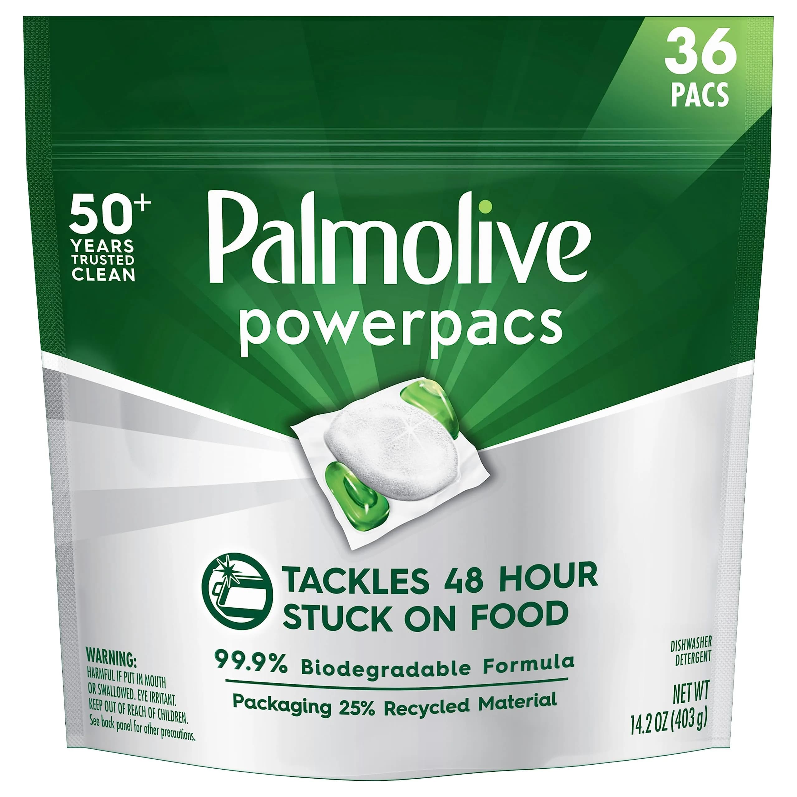 Palmolive Dishwasher Pods 36 Count | Enzyme-Powered, No Fragrance, Power Through Baked Messes - main product image