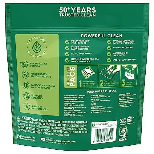 Palmolive Dishwasher Pods 36 Count | Enzyme-Powered, No Fragrance, Power Through Baked Messes thumbnail 2