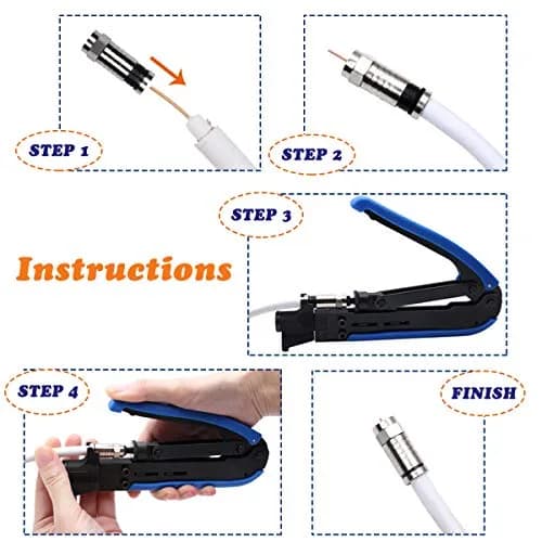 Delgada Coax Cable Crimper Kit, Compression Tool for RG6 RG59 RG11 | Precise & Durable thumbnail 5