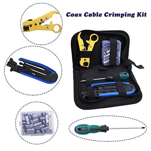 Delgada Coax Cable Crimper Kit, Compression Tool for RG6 RG59 RG11 | Precise & Durable thumbnail 2
