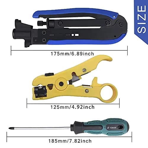 Delgada Coax Cable Crimper Kit, Compression Tool for RG6 RG59 RG11 | Precise & Durable thumbnail 3