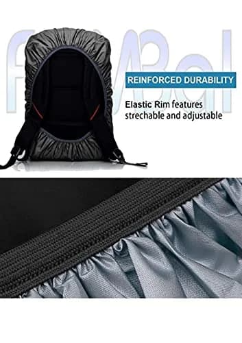 Fambal Waterproof Rain Backpack Cover Black | Fits 45L Packs & Laptop Bags | Elastic Edges & Adjustable Strap thumbnail 4