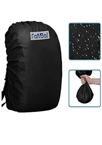 Fambal Waterproof Rain Backpack Cover Black | Fits 45L Packs & Laptop Bags | Elastic Edges & Adjustable Strap thumbnail 5
