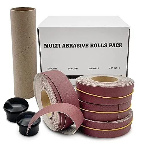 LYFJXX Emery Cloth Roll 1 inch x 19.68 ft (25.4mm x 6m) Assorted Grits (150, 240, 320, 400) | Professional Grade Aluminum Oxide Sandpaper Rolls thumbnail 4