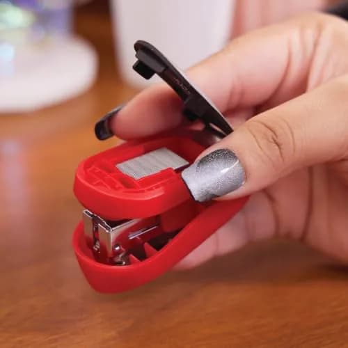 Swingline Tot Mini Stapler 12 Sheets | Built-in Remover & Storage, Rio Red thumbnail 4
