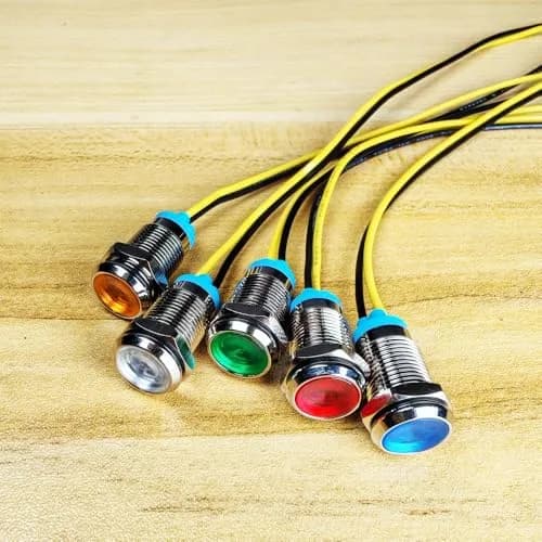 Gebeldet 5Pcs 10mm LED Metal Indicator Lights 230VAC (Pack of 5) | Waterproof IP65 Signal Lamps thumbnail 2