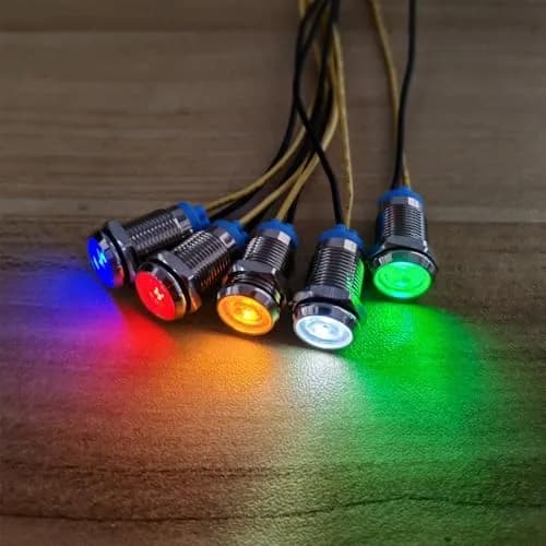 Gebeldet 5Pcs 10mm LED Metal Indicator Lights 230VAC (Pack of 5) | Waterproof IP65 Signal Lamps thumbnail 4