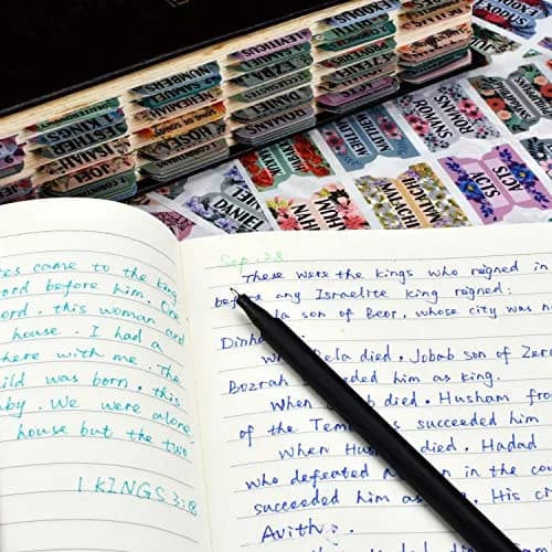 CUALFEC Bible Index Tabs Matte Laminated Floral Design 122 Pcs | Organise Scripture with Ease thumbnail 3