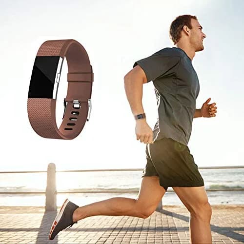 Yuuol Replacement Bands for Fitbit Charge 2, Silicone Classic Bands for Fitbit Charge 2 (Large, Brown) | Adjustable & Waterproof thumbnail 5
