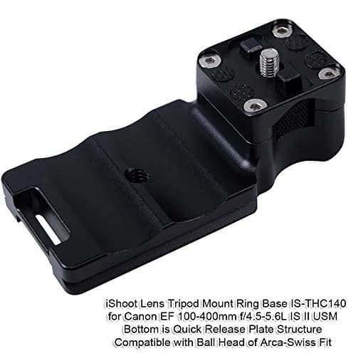 iShoot Lens Collar Foot Tripod Mount Ring Base for Canon EF 100-400mm f/4.5-5.6L IS II USM | Quick Release Plate, CNC Aluminum thumbnail 2