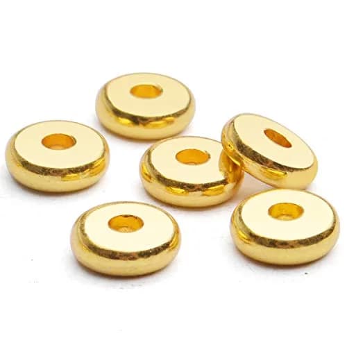 BronaGrand 200pcs 8mm Flat Round Rondelle Spacer Beads Disc Spacers for DIY Bracelet Necklace Crafts, Gold | 200 pcs (7.1 oz) thumbnail 6
