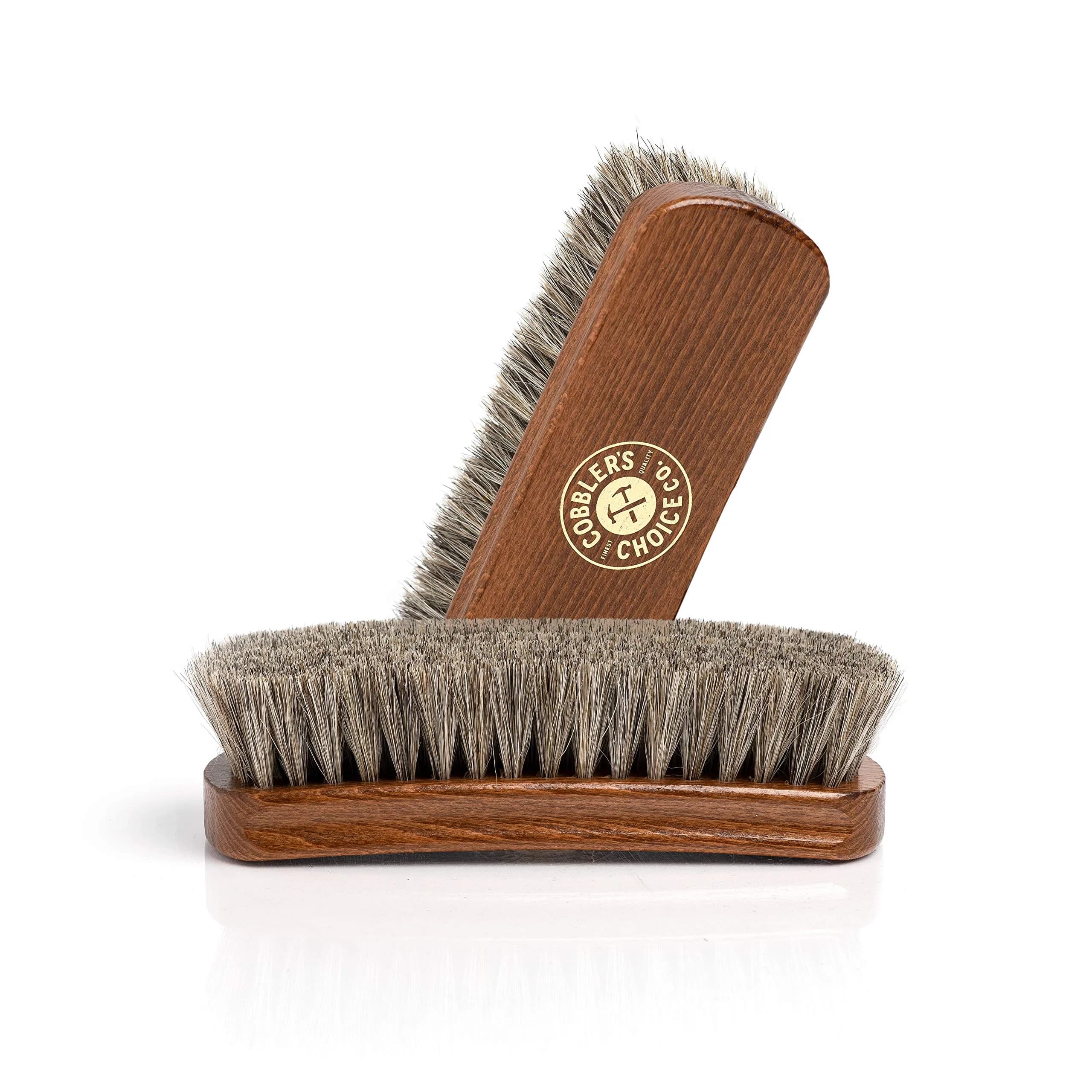 Cobbler's Choice Horsehair Shoe Brush - Premium Shoe Shine & Polish Brush for Leather, Tan (1-Pack) — Brown