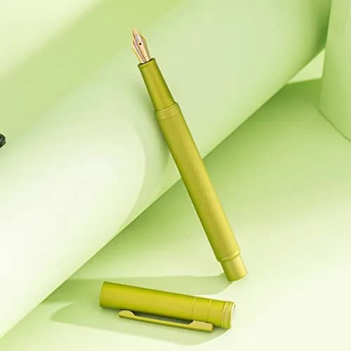 Asvine Mustard Yellow Forest Fountain Pen Extra Fine Nib | Smooth Ink Flow Writing Instrument thumbnail 7