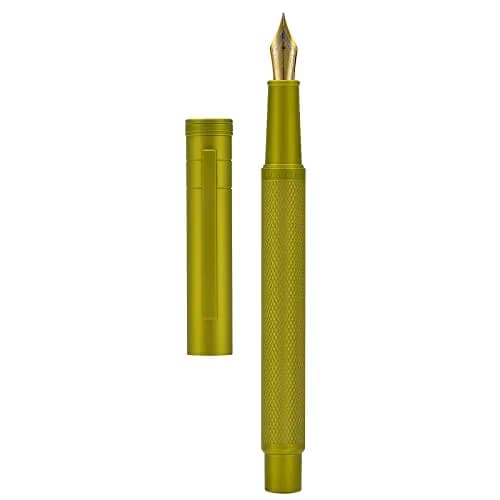 Asvine Mustard Yellow Forest Fountain Pen Fine Nib, Classic Design with Converter and Metal Pen Case | 0.5mm Fine Nib thumbnail 1
