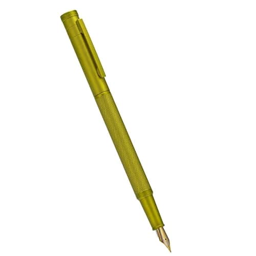 Asvine Mustard Yellow Forest Fountain Pen Fine Nib, Classic Design with Converter and Metal Pen Case | 0.5mm Fine Nib thumbnail 7