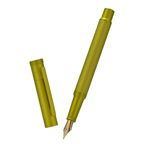 Asvine Mustard Yellow Forest Fountain Pen Fine Nib, Classic Design with Converter and Metal Pen Case | 0.5mm Fine Nib thumbnail 2