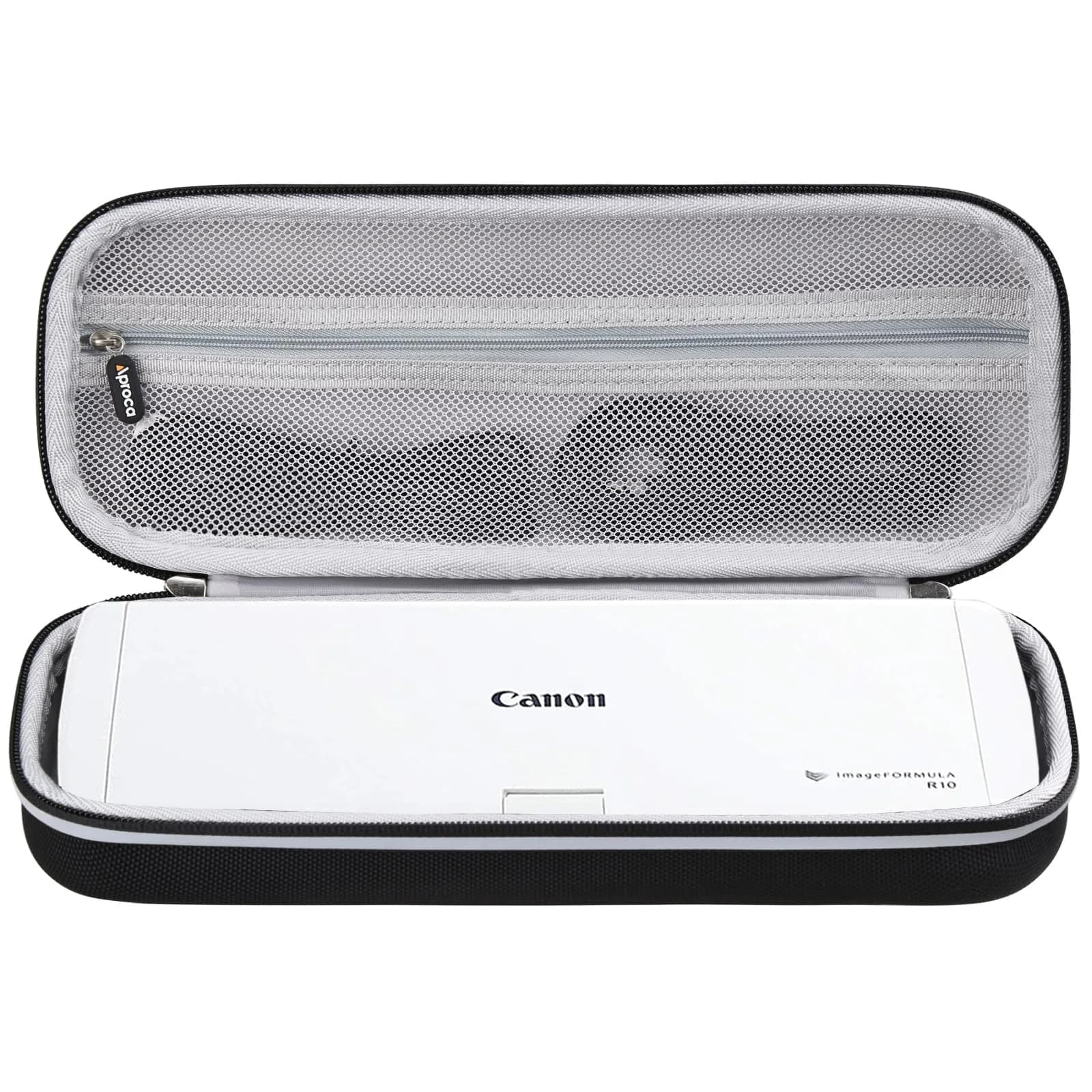 Aproca Portable Case for Canon ImageFORMULA R10 / P-215II | Durable EVA Hard Bag with Mesh Pocket, Black (Case Only) - main product image