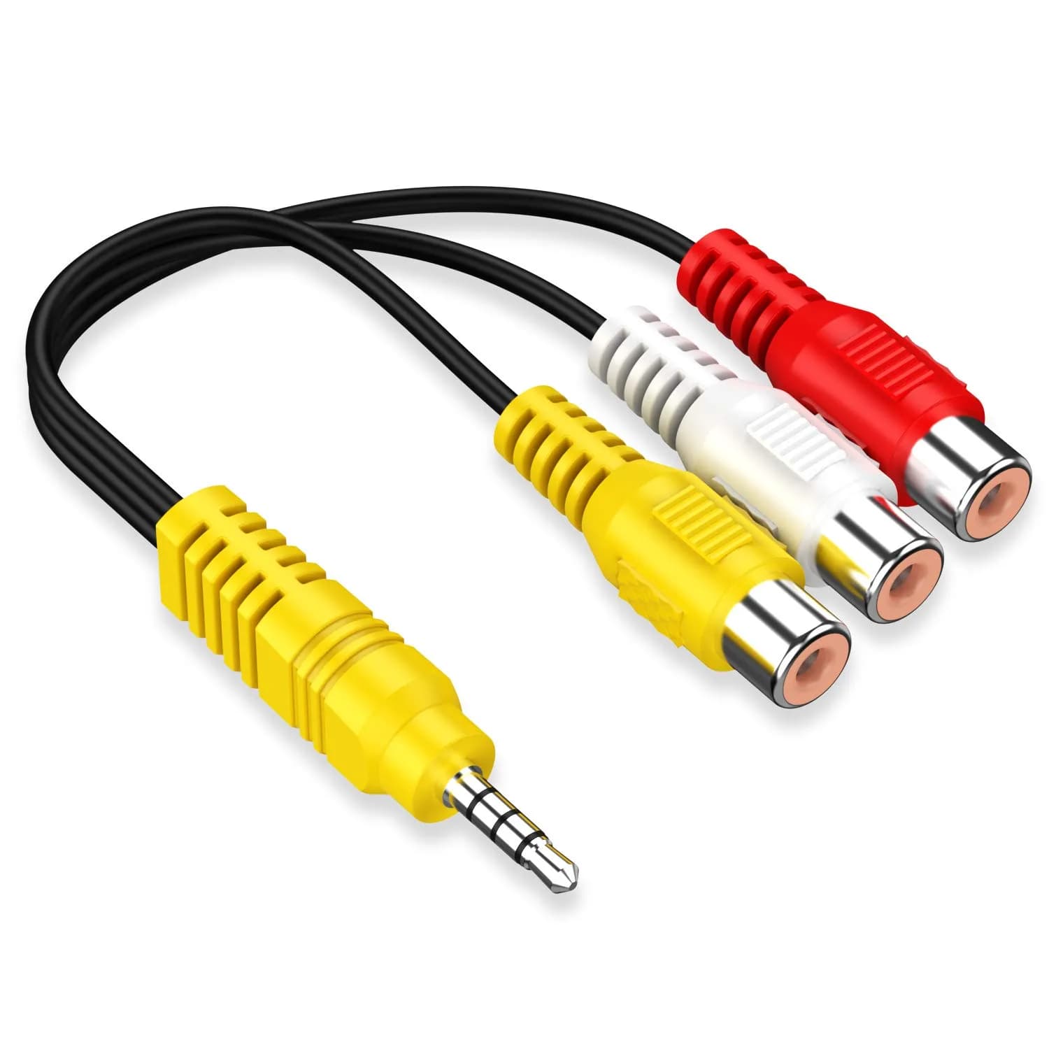 Adaptermvp 3.5mm to 3 RCA AV Cable 23cm (9in) for TCL TV Only | Composite Video & Stereo Audio Signal - main product image